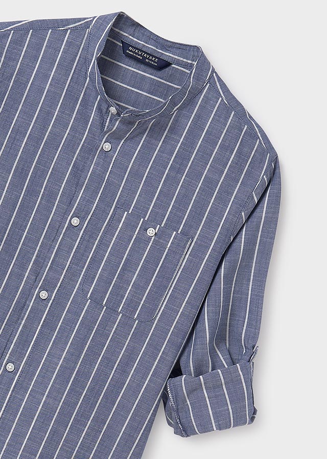 Camisa m/l cuello mao chico