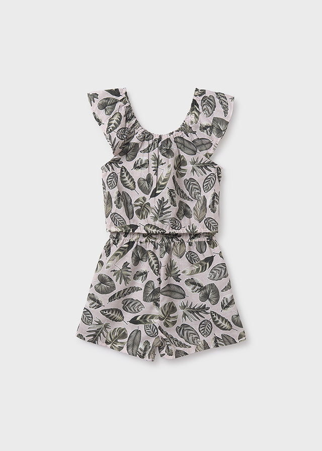 Conjunto short volante estampado chica