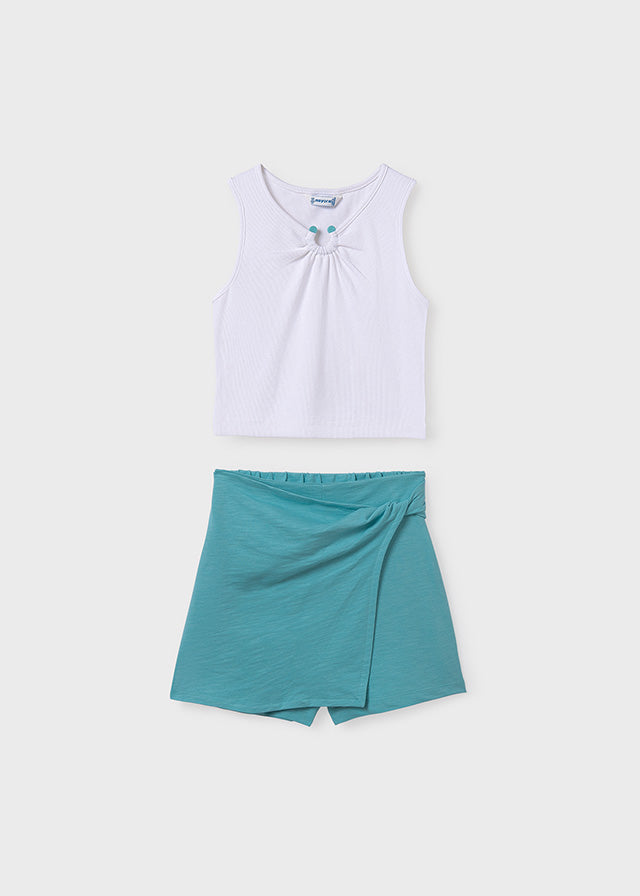 Conjunto short canalé chica