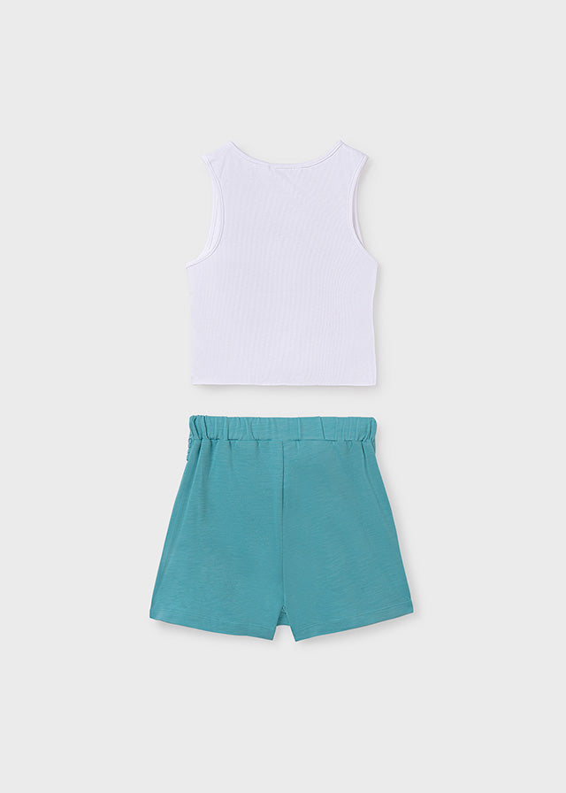Conjunto short canalé chica
