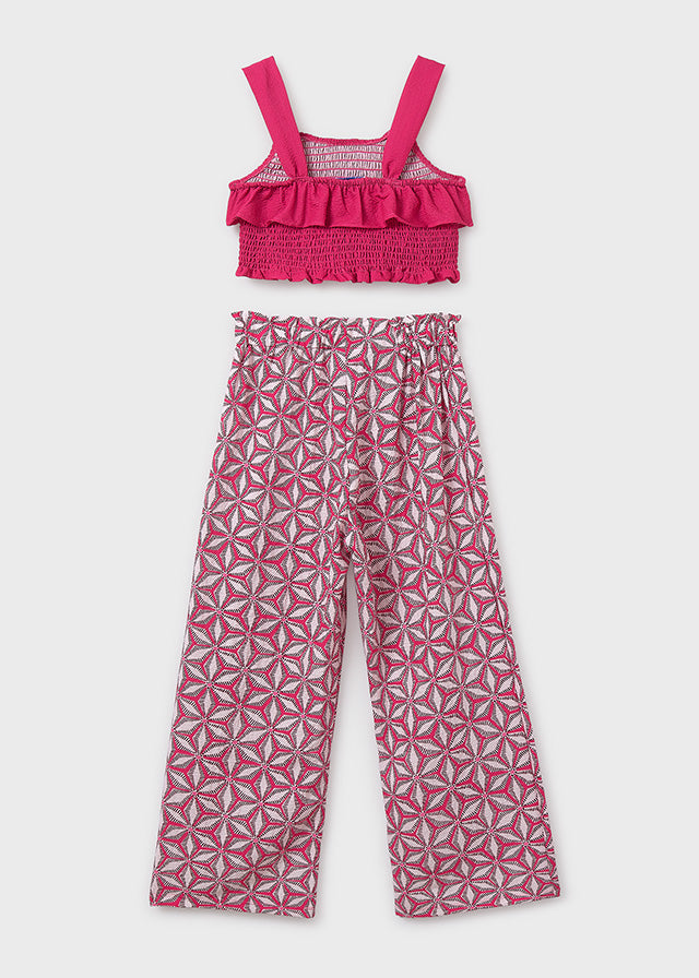 Conjunto pantalón largo estampado chica