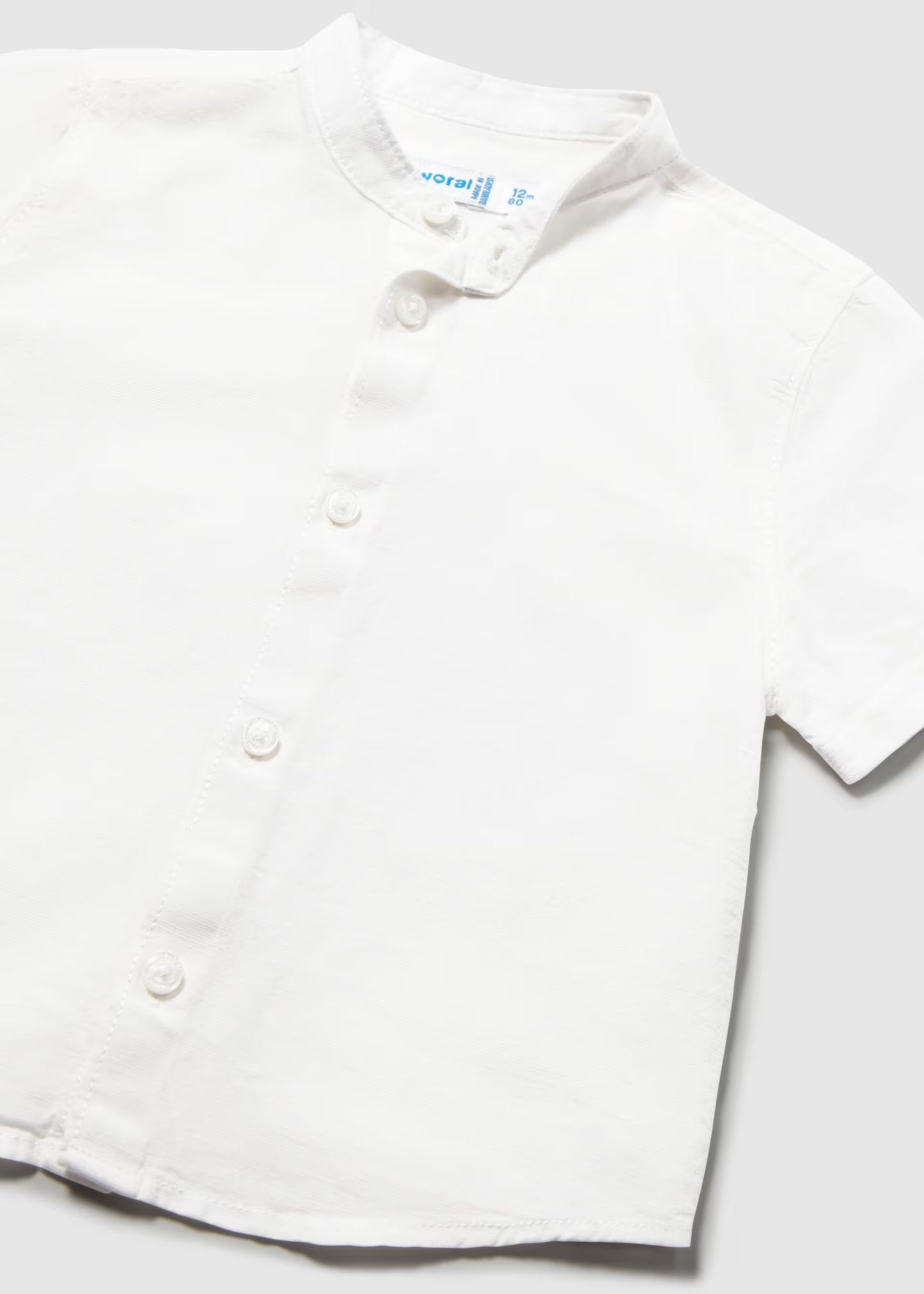 Camisa con lino y cuello mao bebé