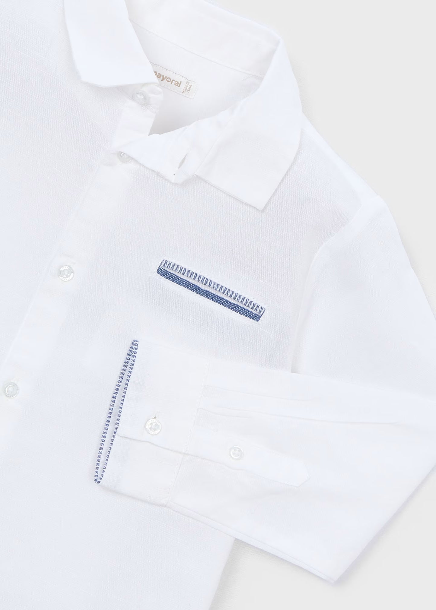 Camisa manga larga con lino vestir niño