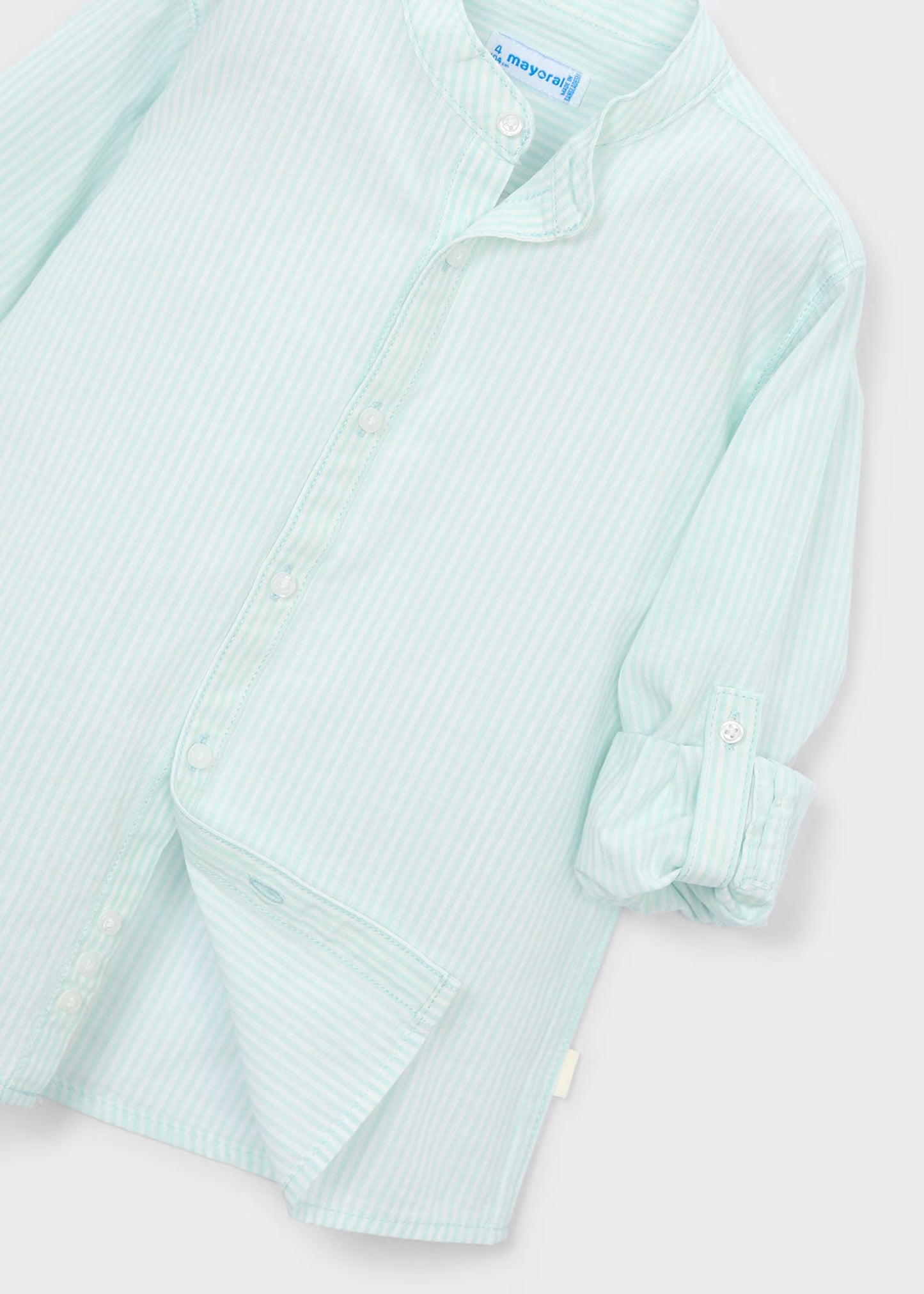 Camisa manga larga rayas cuello mao niño