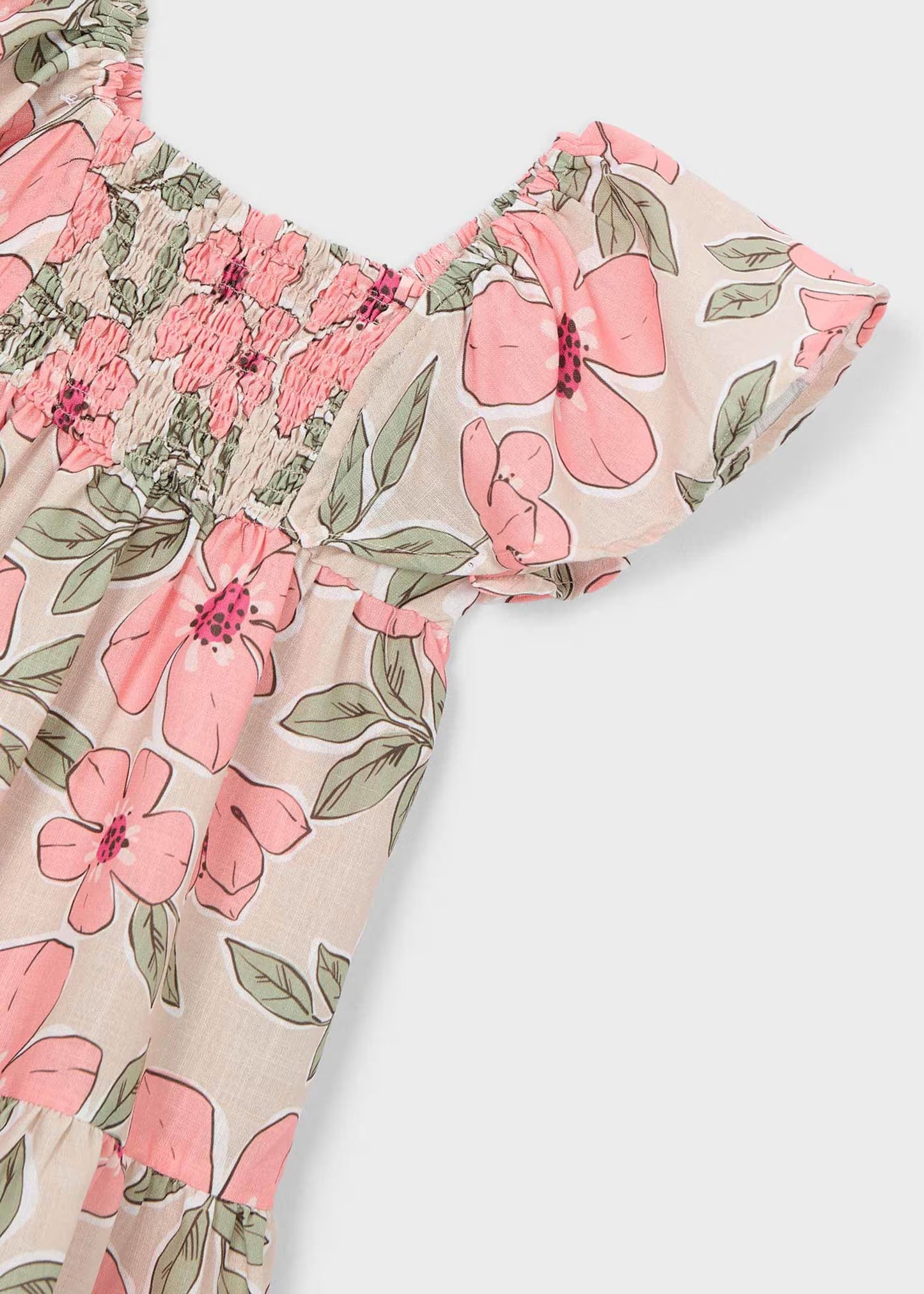Vestido estampado nido de abeja niña