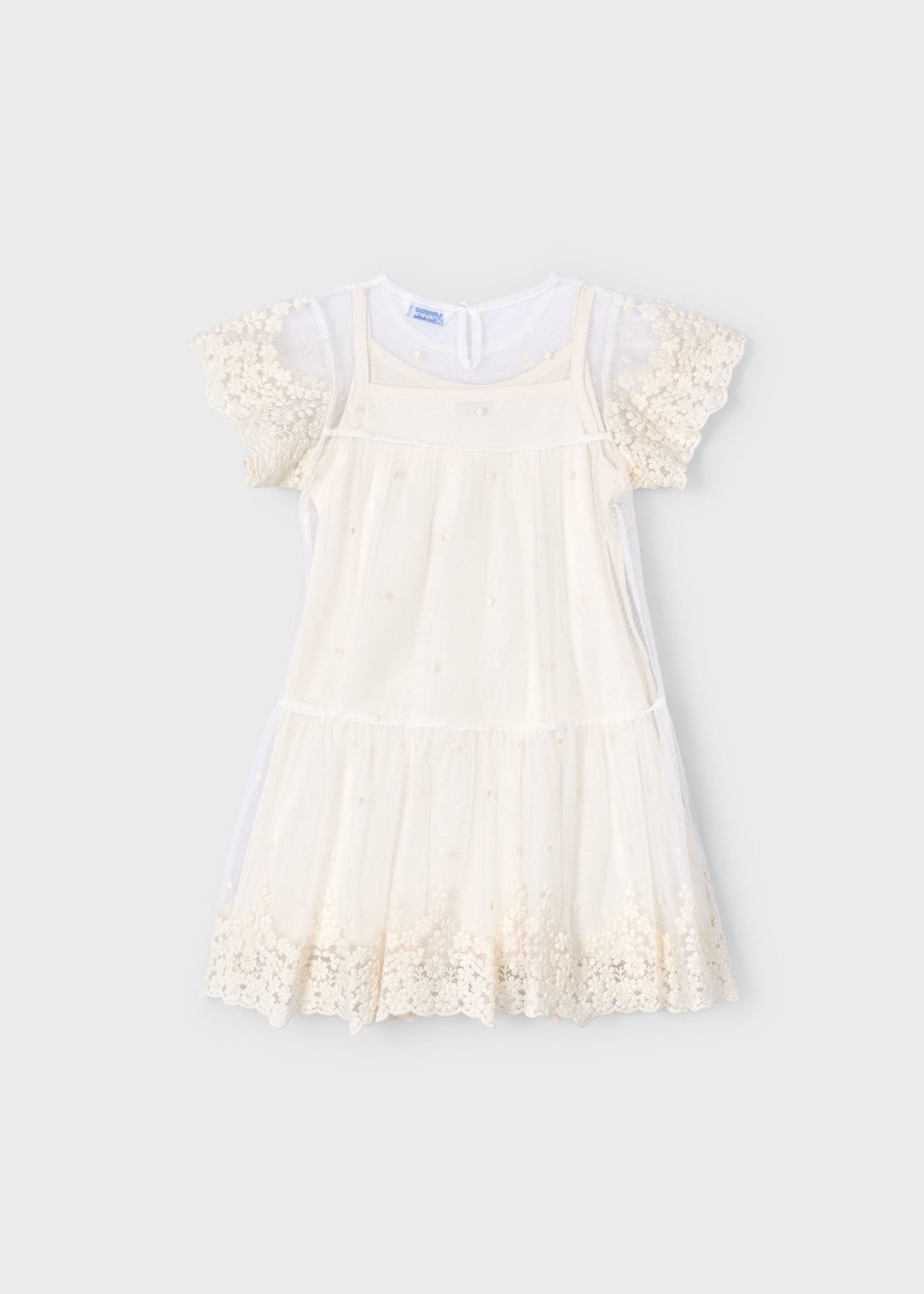 Vestido tul bordado niña