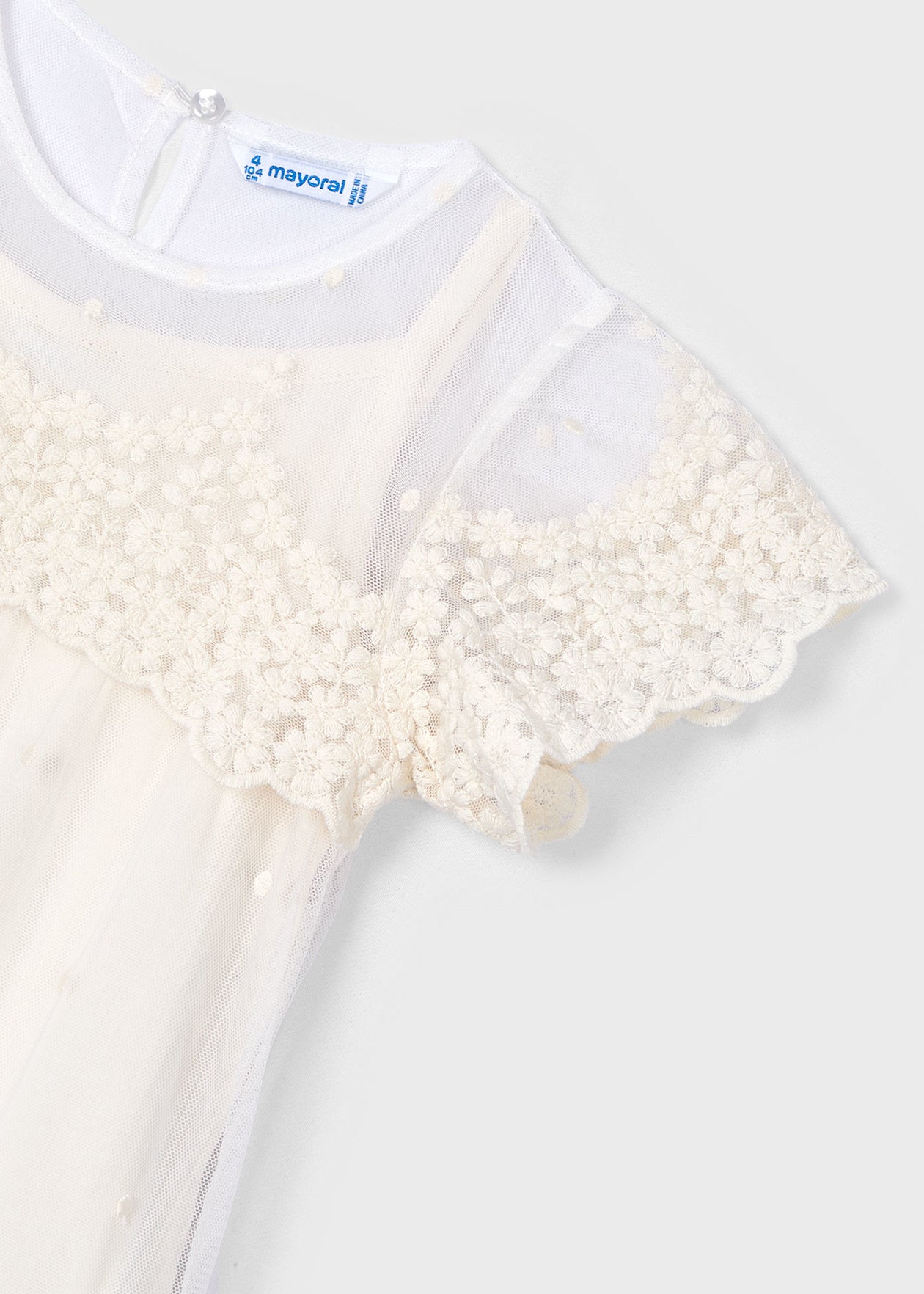 Vestido tul bordado niña