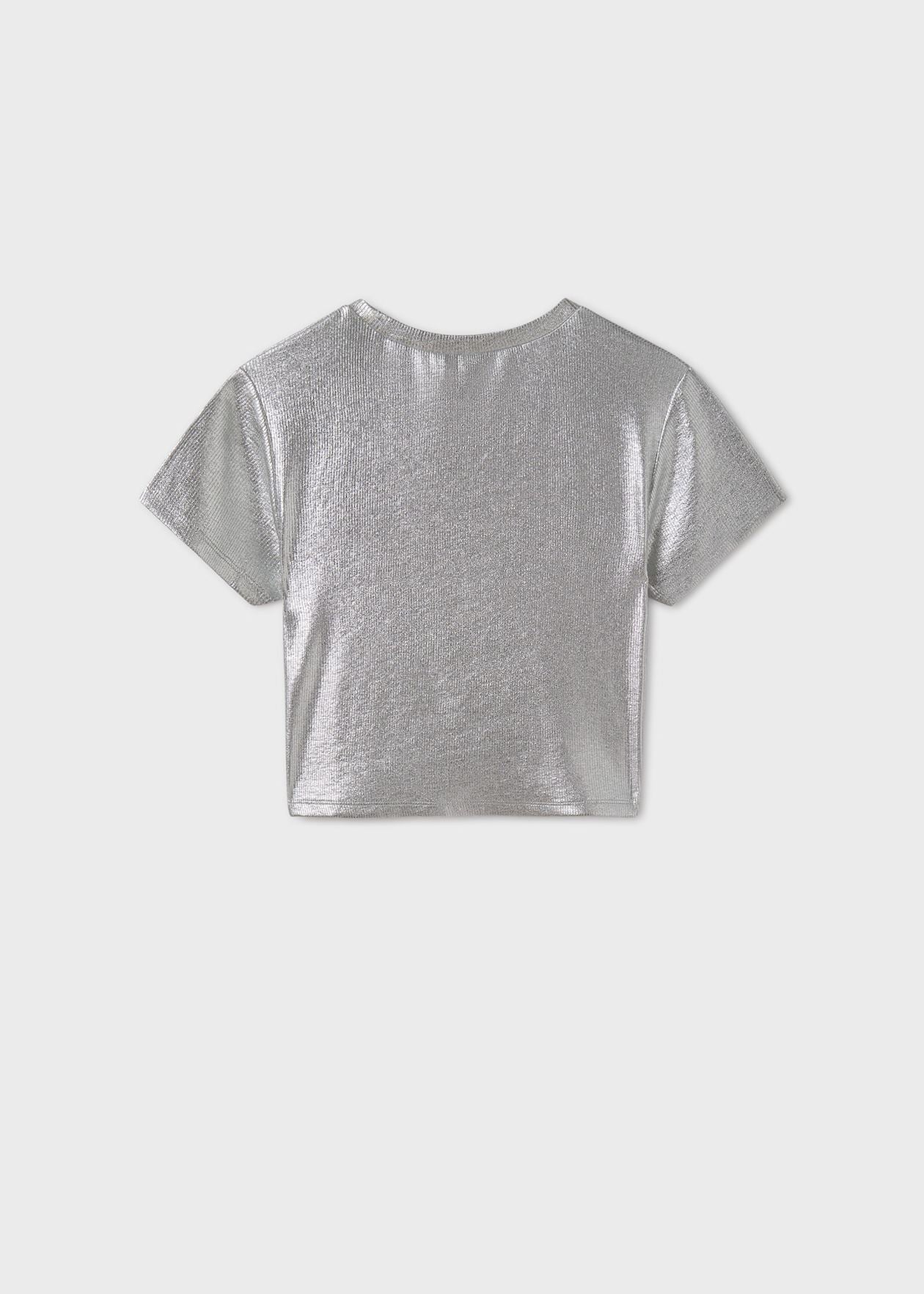 Camiseta metalizada canalé chica