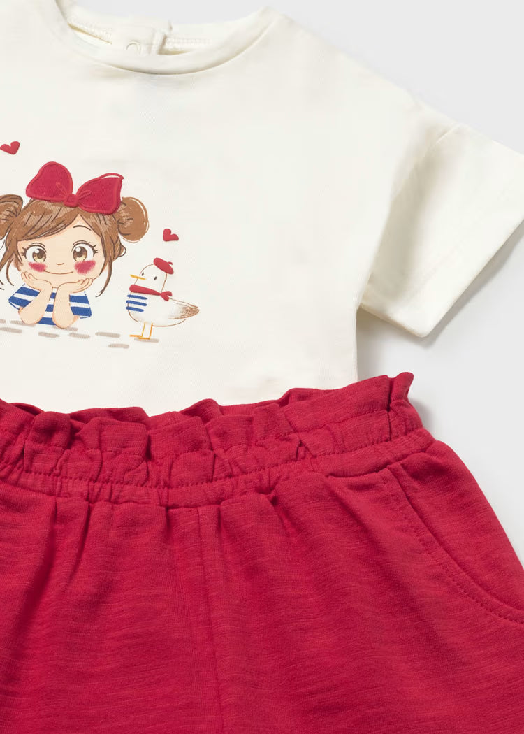 Conjunto 3 piezas con sudadera estampada bebé