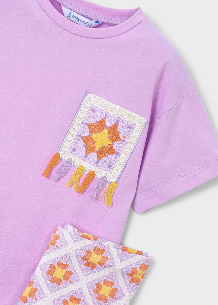 Conjunto legging estampado y camiseta niña