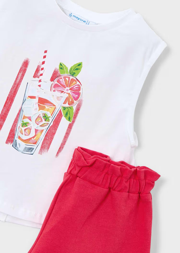 Conjunto pantalón corto y camiseta niña