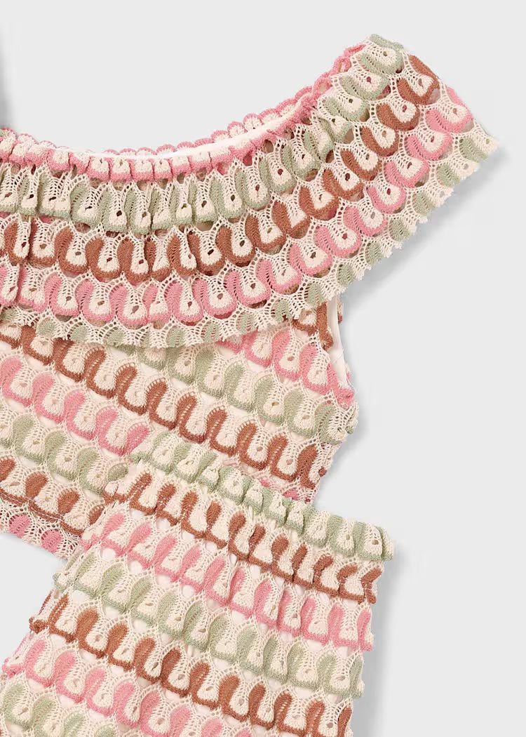 Conjunto pantalón corto y top asimétrico niña
