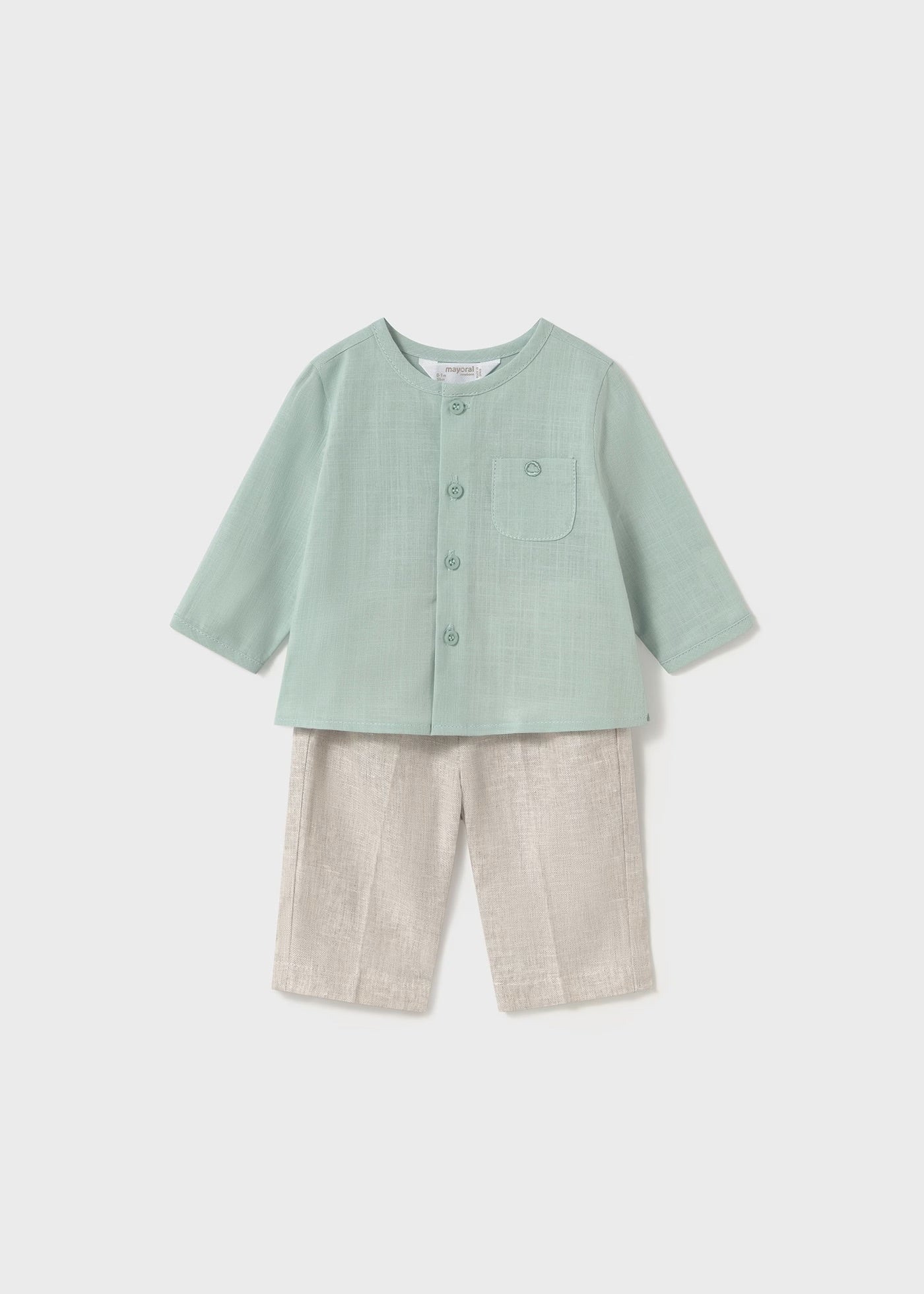 Conjunto pantalón largo y camisa recién nacido