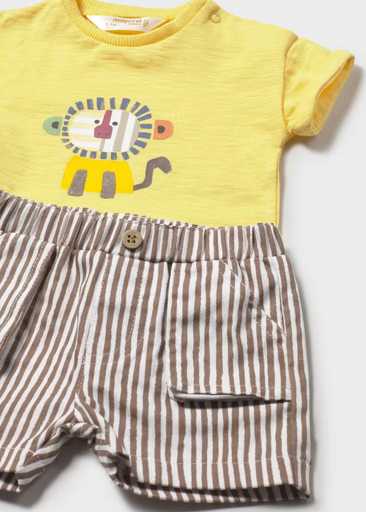 Conjunto pantalón corto y camiseta recién nacido