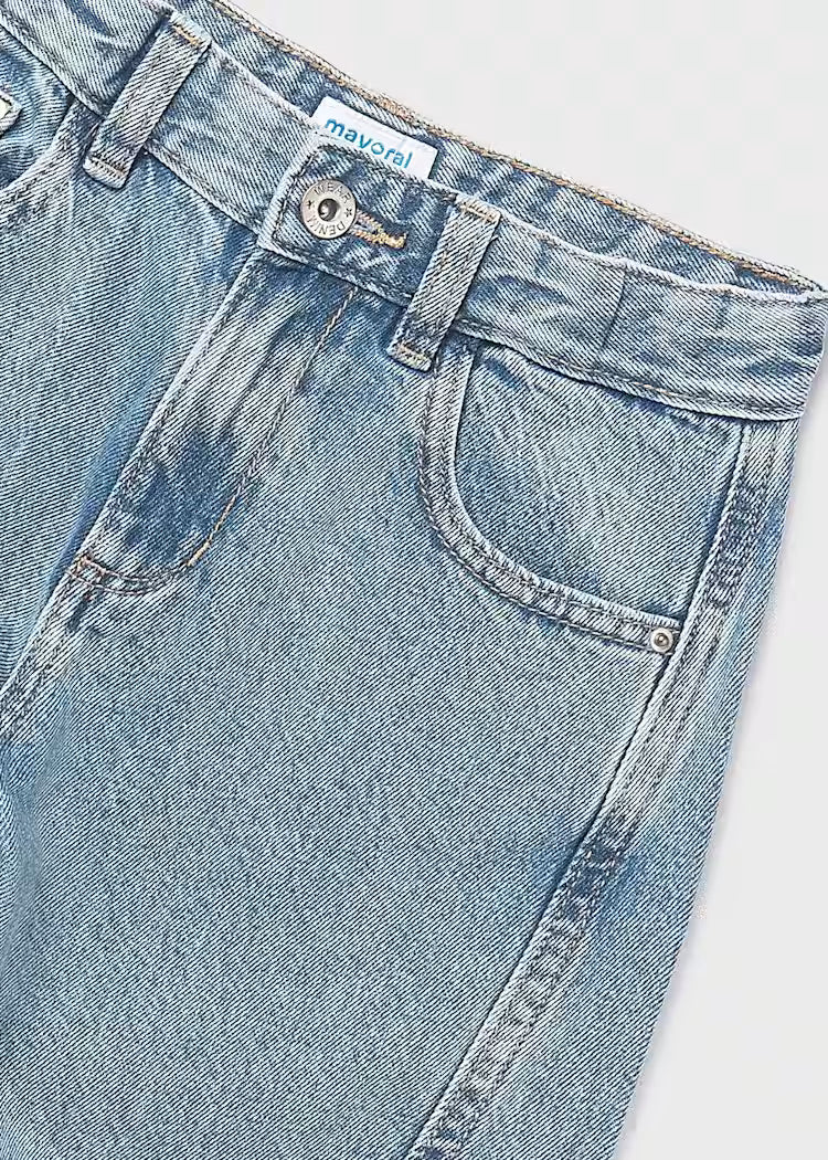 Pantalón largo vaquero wide leg chica