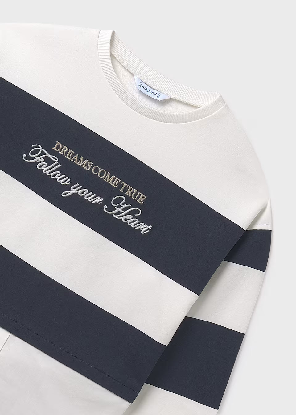 Sudadera bandas efecto camisa chica