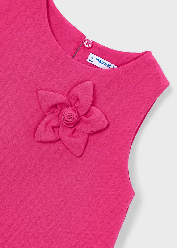 Vestido aplique floral niña