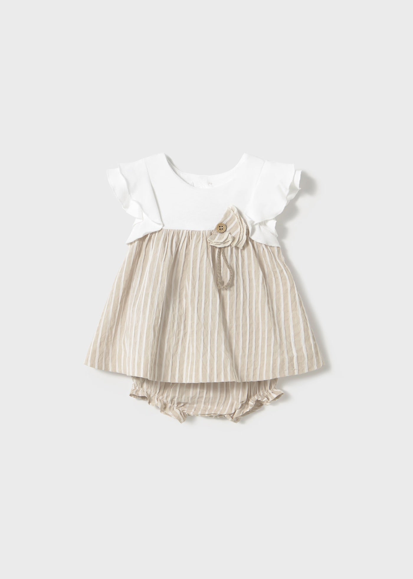 Vestido con cubrepañal combinado recién nacida