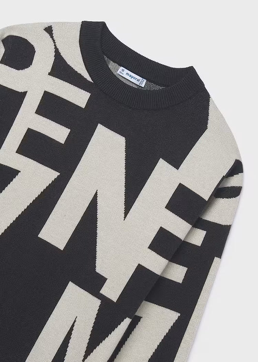 Vestido jacquard letras chica