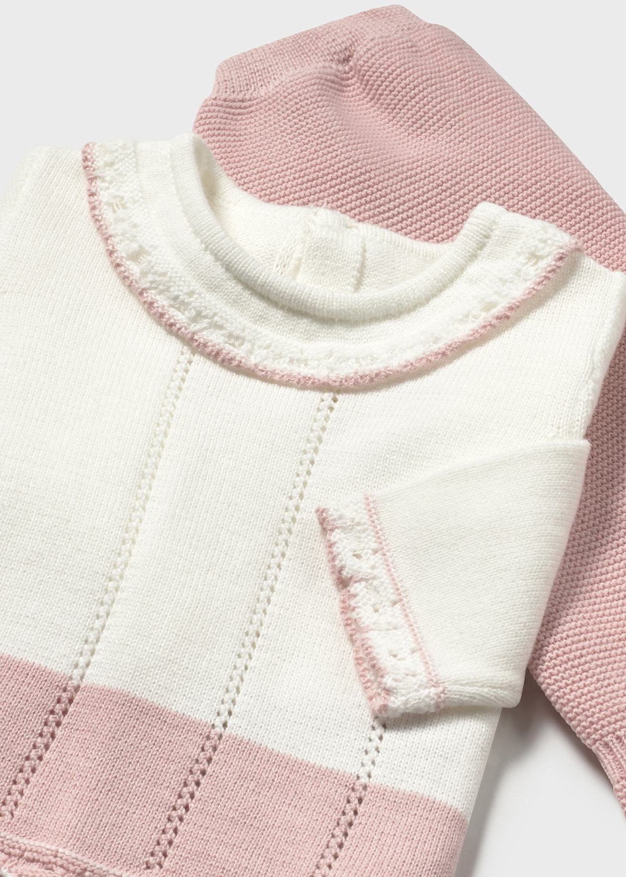 Conjunto polaina y jersey tricot recién nacida