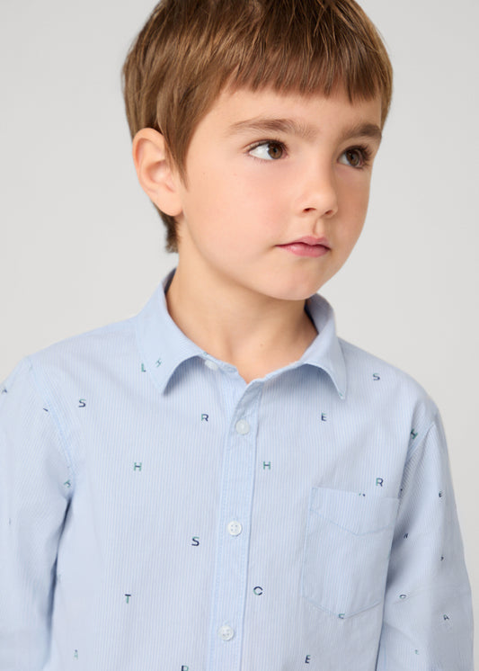 Camisa estampada niño Celeste