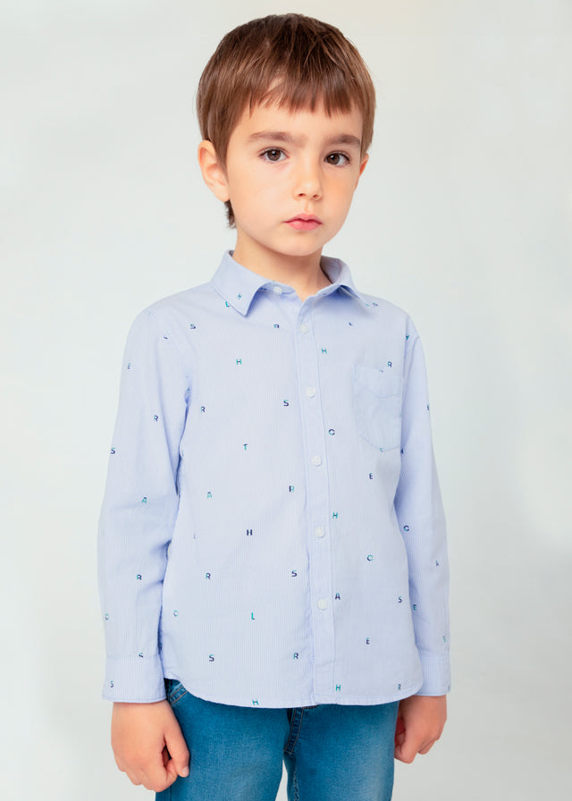 Camisa estampada niño Celeste