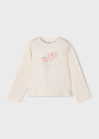 Camiseta básica flor niña