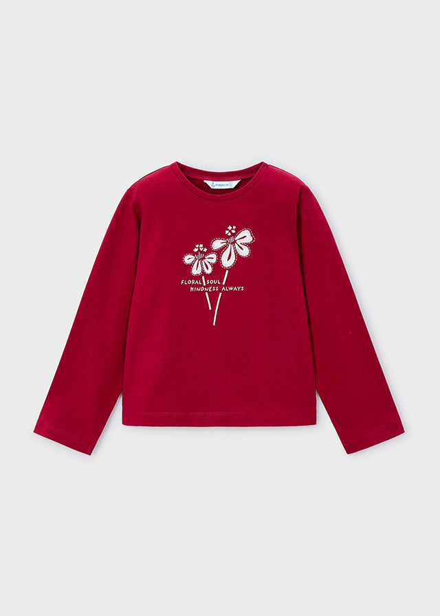 Camiseta básica flor niña