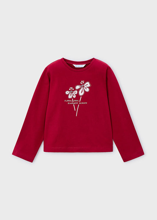 Camiseta básica flor niña