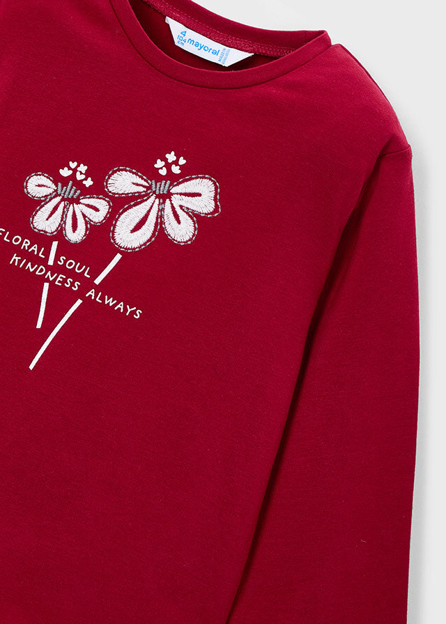 Camiseta básica flor niña