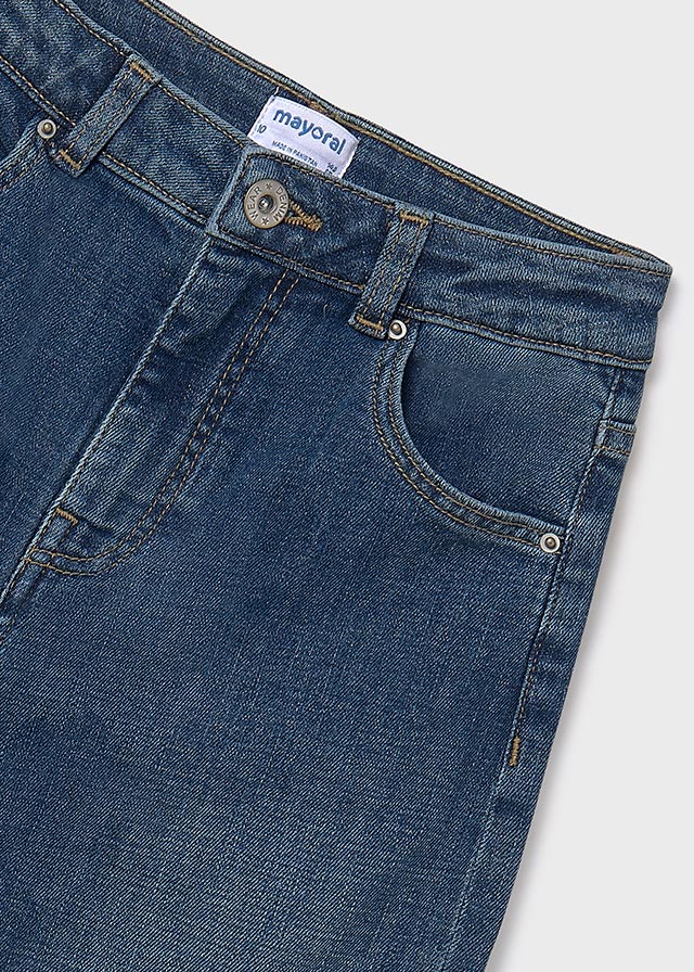 Pantalón vaquero acampanado básico chica