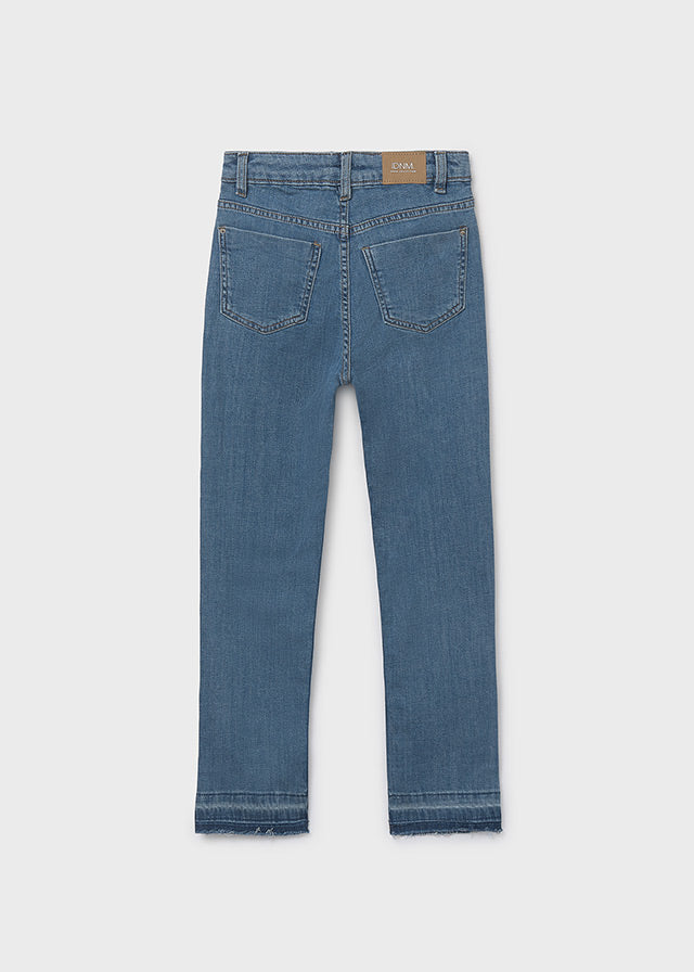 Pantalón vaquero acampanado básico chica