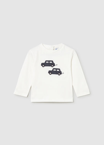 Camiseta coche bordado bebé