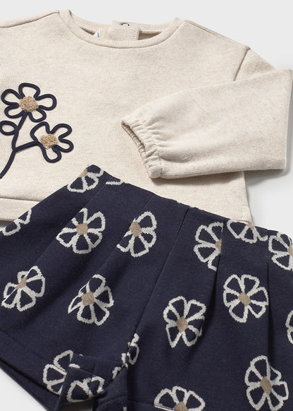 Conjunto pantalón corto flores bebé