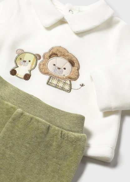 Conjunto polaina tundosado recién nacido