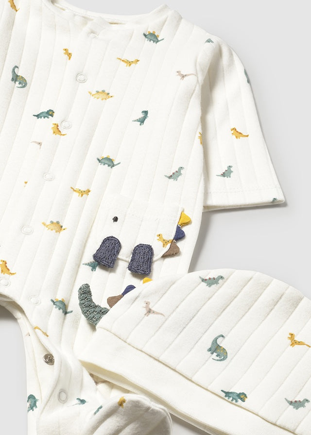 Pelele con gorro dinosaurio recién nacido