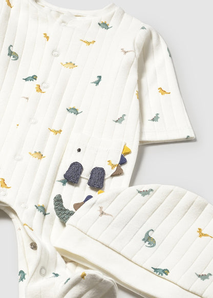 Pelele con gorro dinosaurio recién nacido