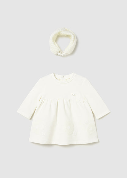 Vestido felpa con diadema recién nacida