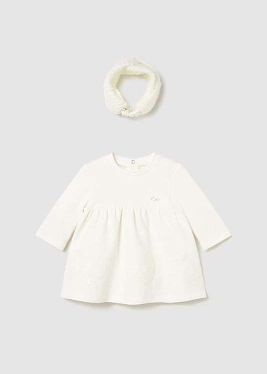 Vestido felpa con diadema recién nacida