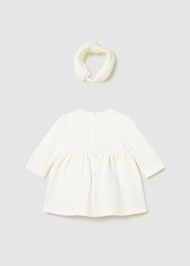 Vestido felpa con diadema recién nacida