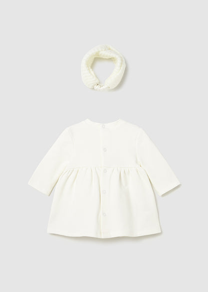 Vestido felpa con diadema recién nacida