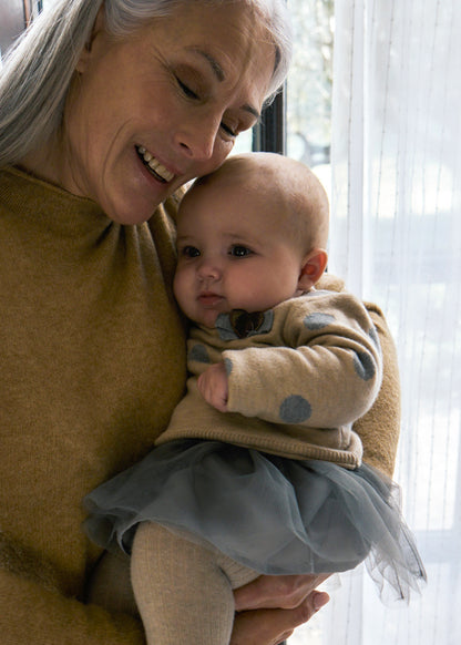 Vestido combinado tul recién nacida