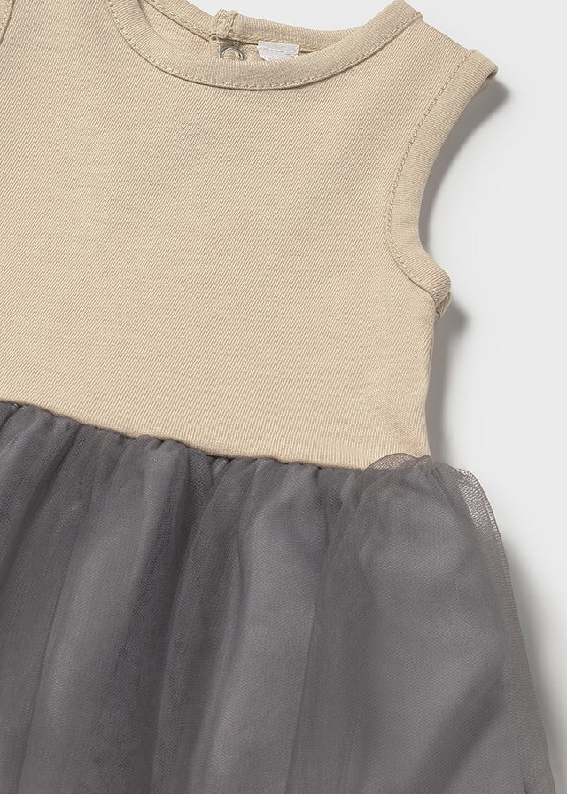 Vestido combinado tul recién nacida