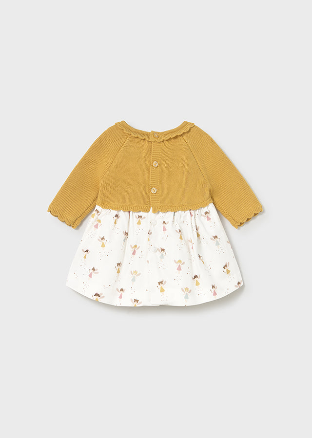 Vestido tricot y plana recién nacida