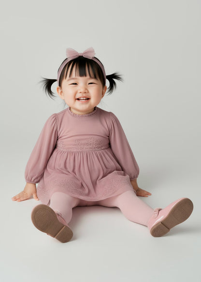 Vestido ceremonia tul bordado bebé