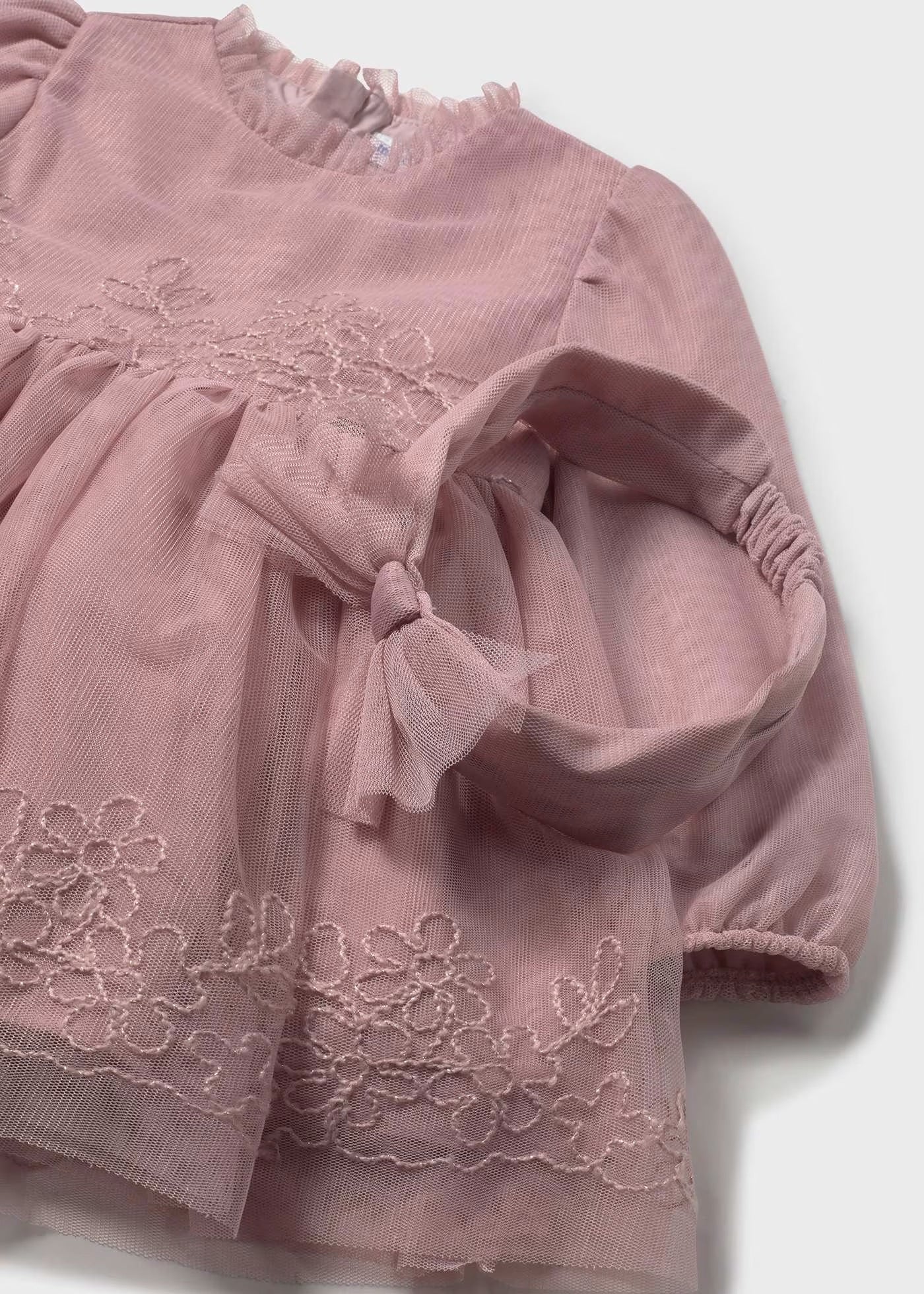 Vestido ceremonia tul bordado bebé