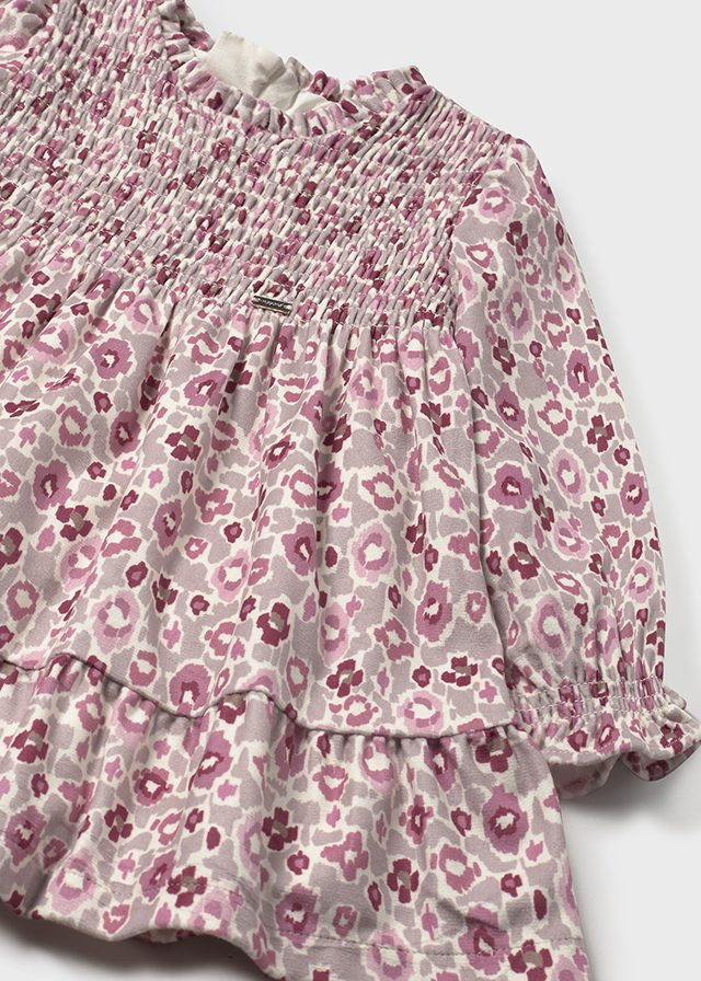 Vestido terciopelo con volantes bebé