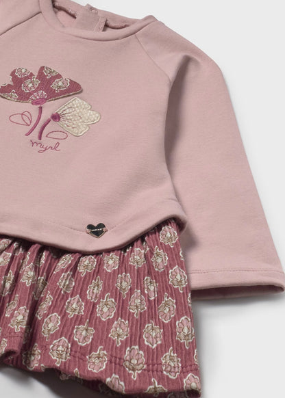 Vestido felpa combinado bebé