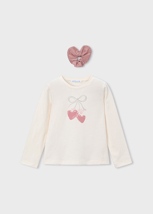 Camiseta con coletero niña