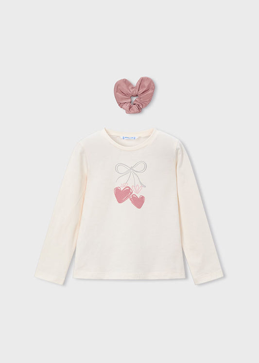 Camiseta con coletero niña